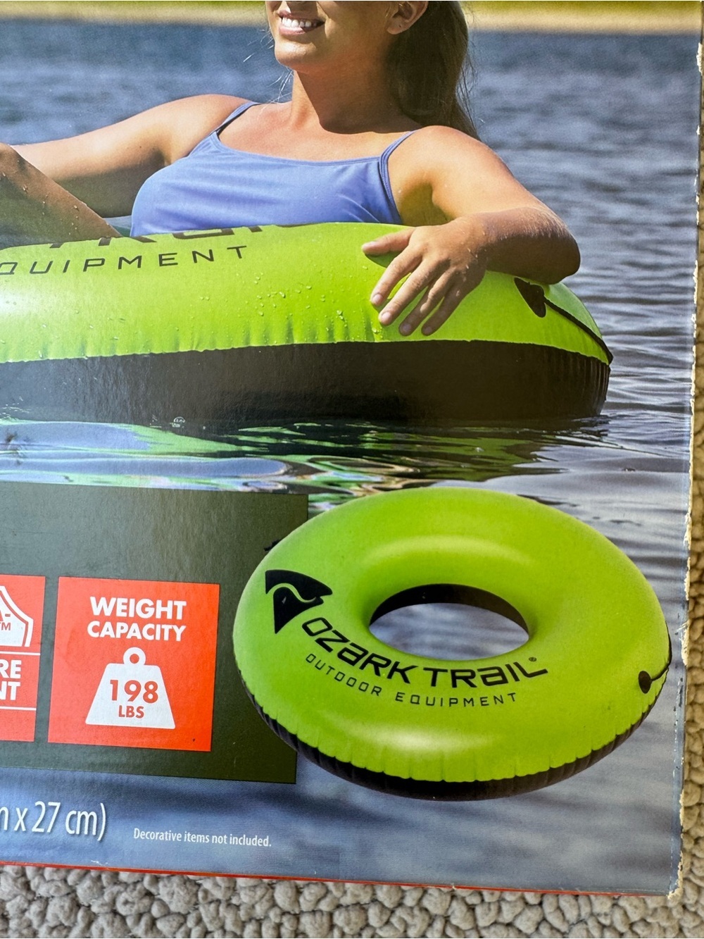 Ozark Trail River/Pool Inflatable Durable 39" Tube River Float, GREEN - NEW - Picture 8 of 8